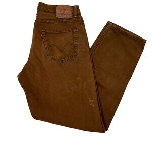 VTG Levis 550 Mens Relaxed Fit Brown Denim Jeans 34 X 32 Made USA 100% Cotton